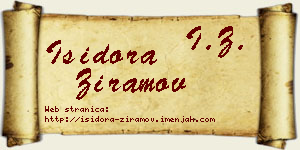 Isidora Ziramov vizit kartica